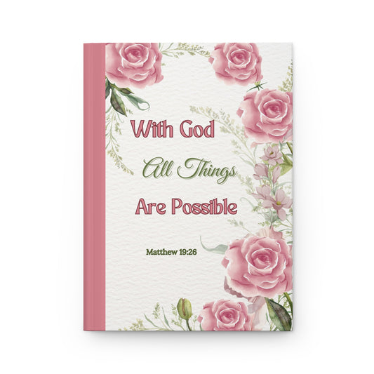 WITH GOD ALL THINGS ARE POSSIBLE HARDCOVER CHRISTIAN JOURNAL