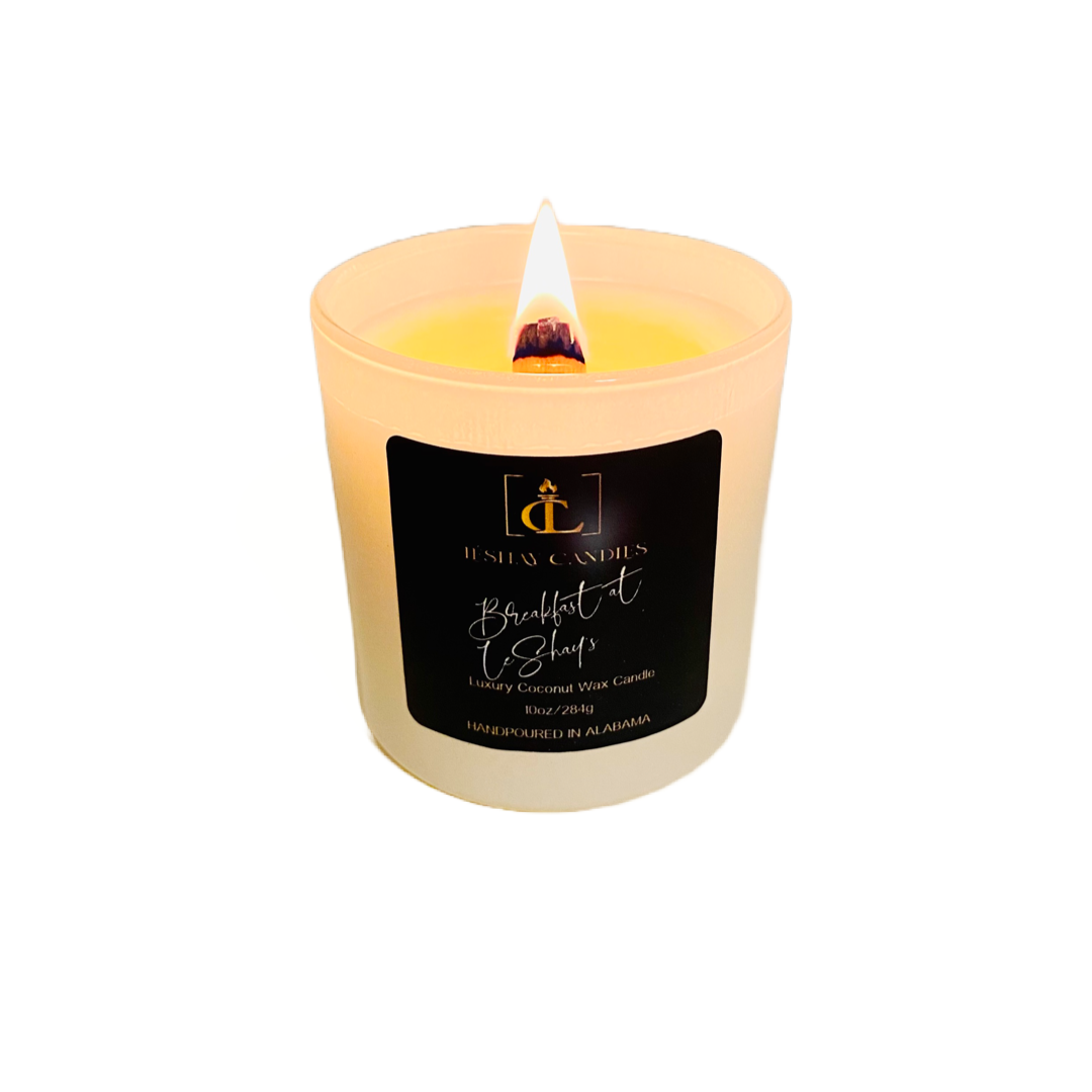 "BREAKFAST AT LÉSHAY’S” WHITE JAR LUXE CANDLE