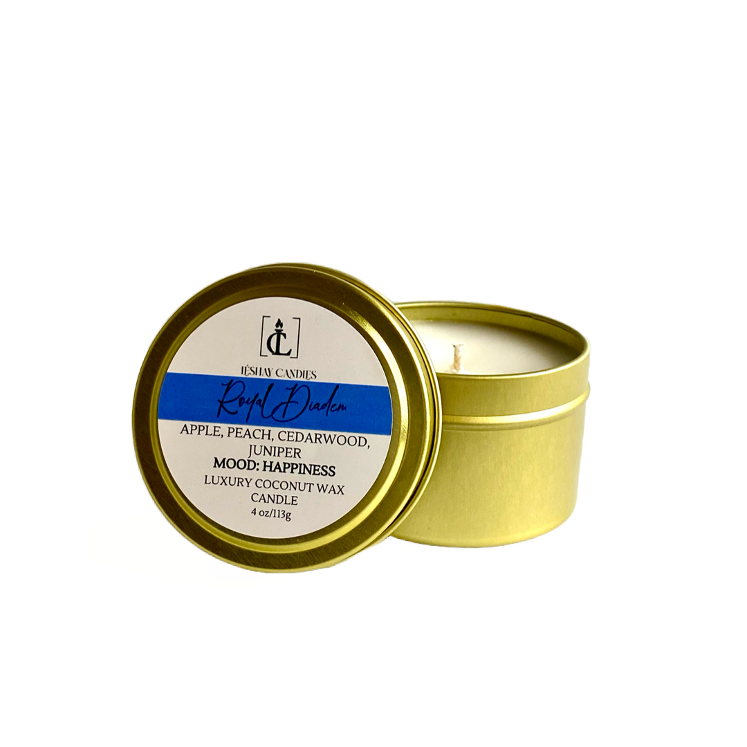 "ROYAL DIADEM" SMALL LUXURY TRAVEL TIN CANDLE