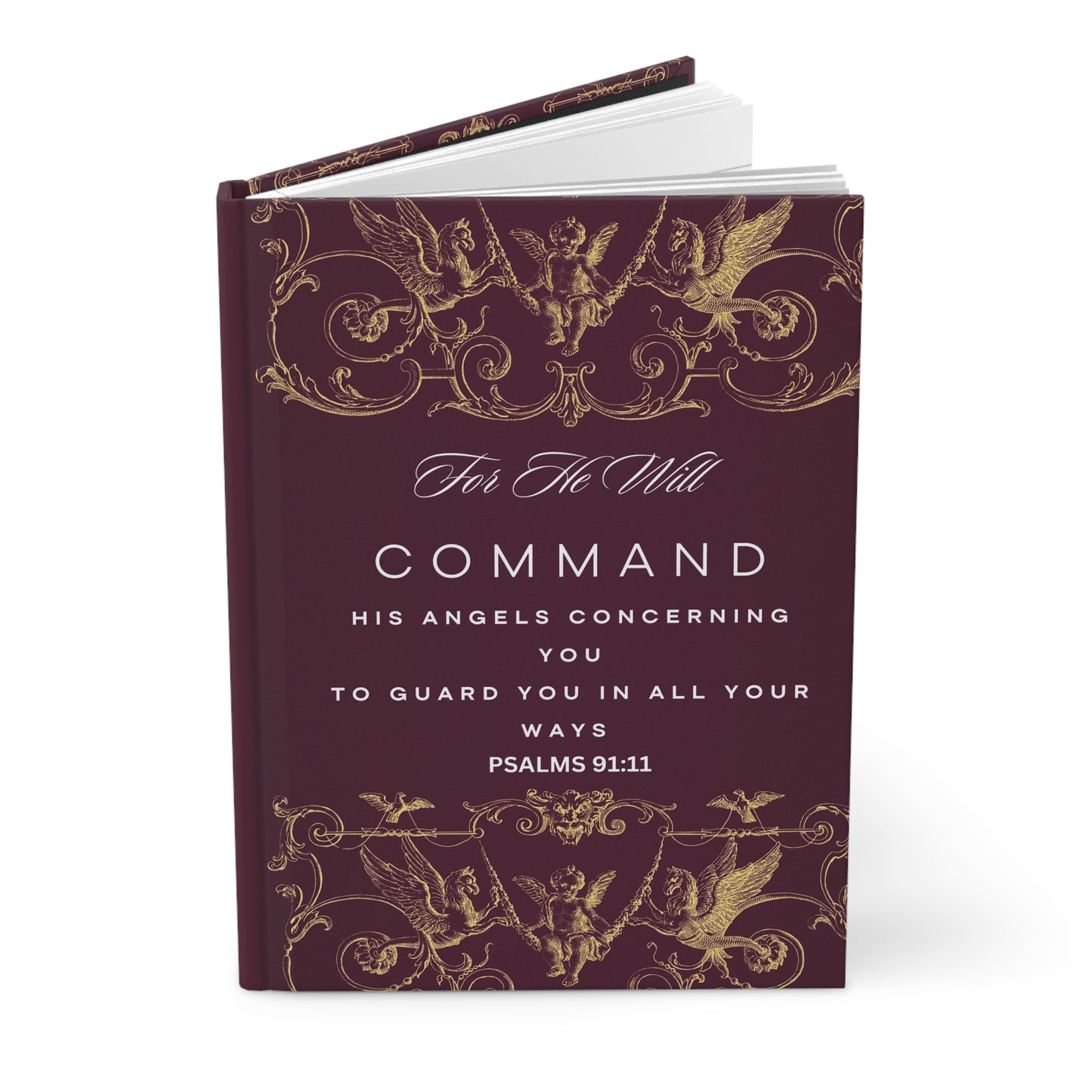 FOR HE WILL COMMAND HIS ANGELS HARDCOVER JOURNAL