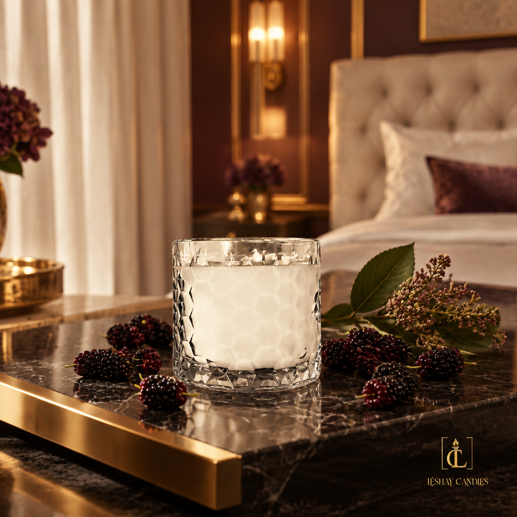 MULBERRY LUX CYLINDER CHRISTIAN CANDLE