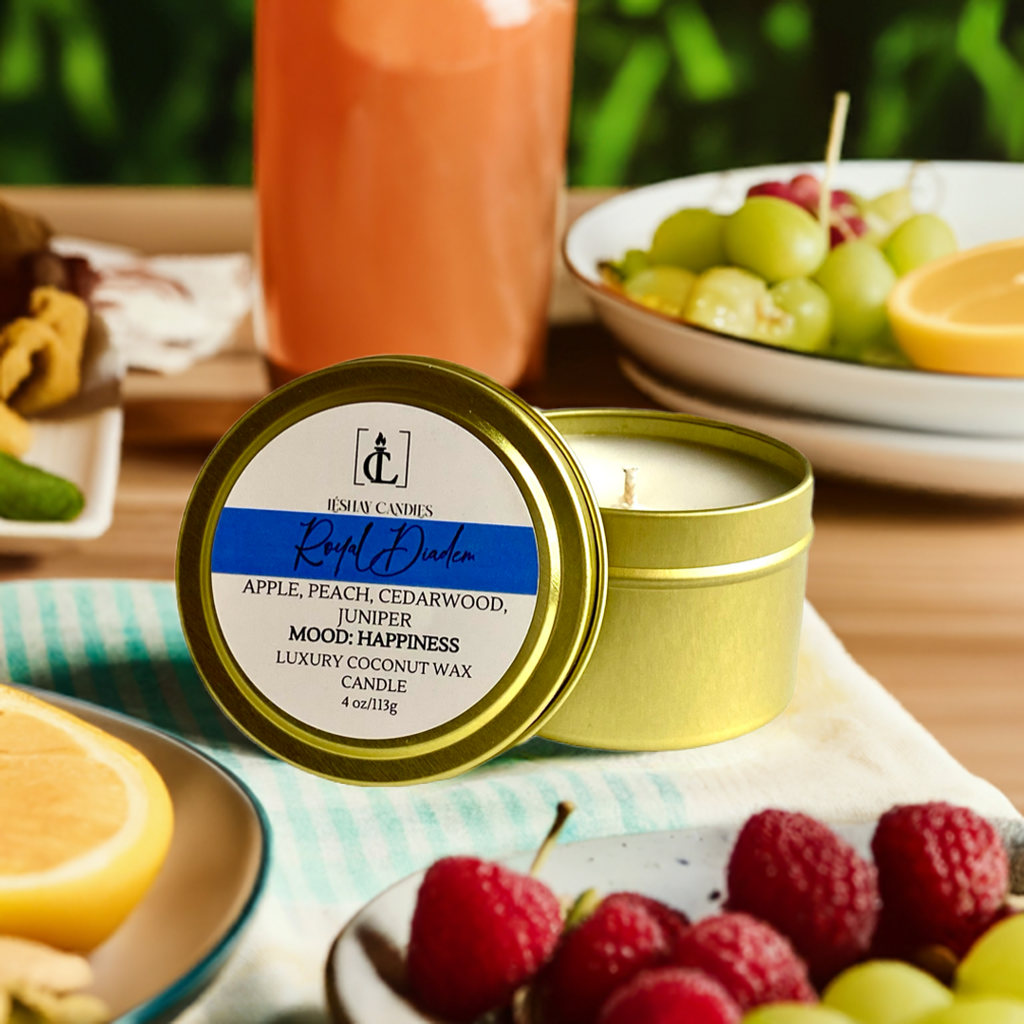 "ROYAL DIADEM" SMALL LUXURY TRAVEL TIN CANDLE