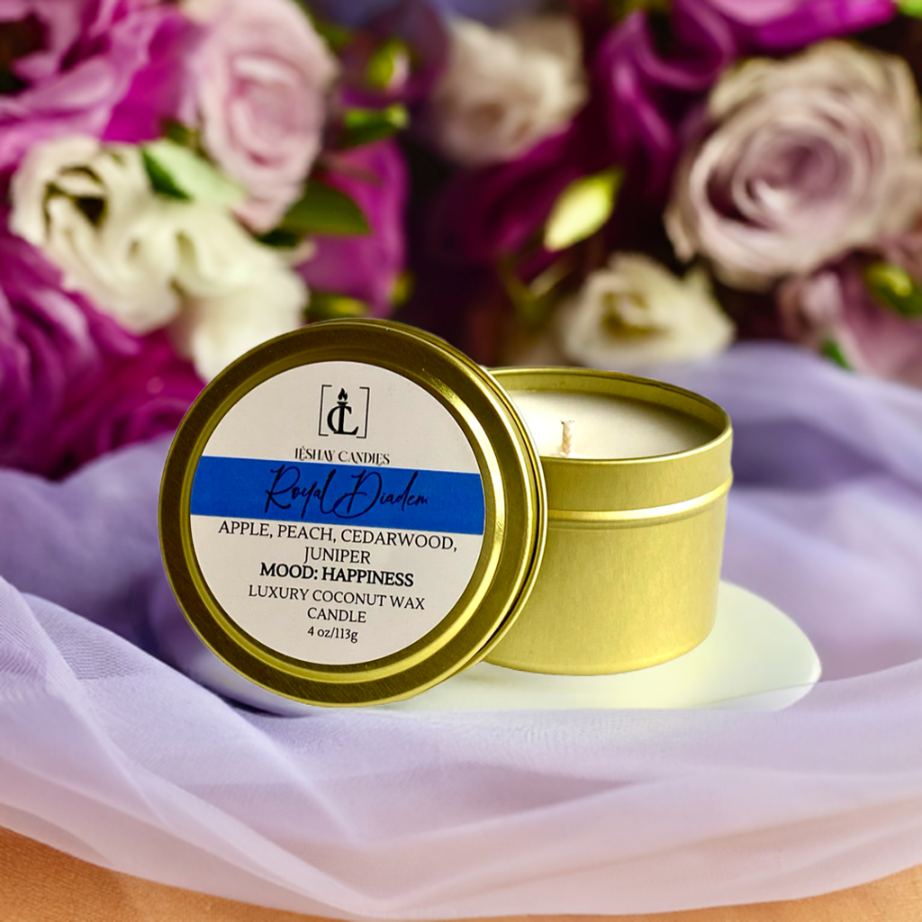 "ROYAL DIADEM" SMALL LUXURY TRAVEL TIN CANDLE
