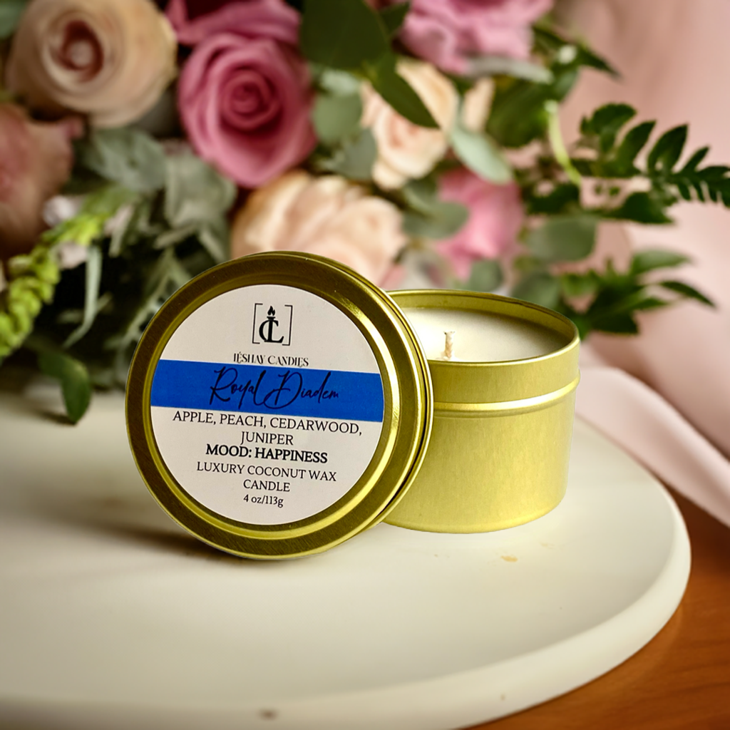 "ROYAL DIADEM" SMALL LUXURY TRAVEL TIN CANDLE