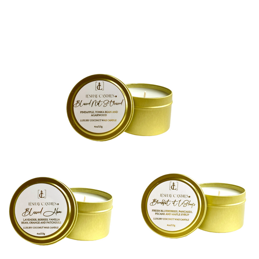 "BLESSED AND HIGHLY FAVORED" TRAVEL CANDLE BUNDLE