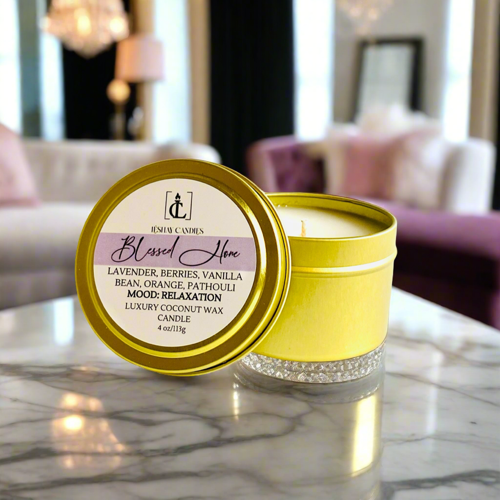 "BLESSED HOME" SMALL LUXURY TRAVEL TIN CANDLE