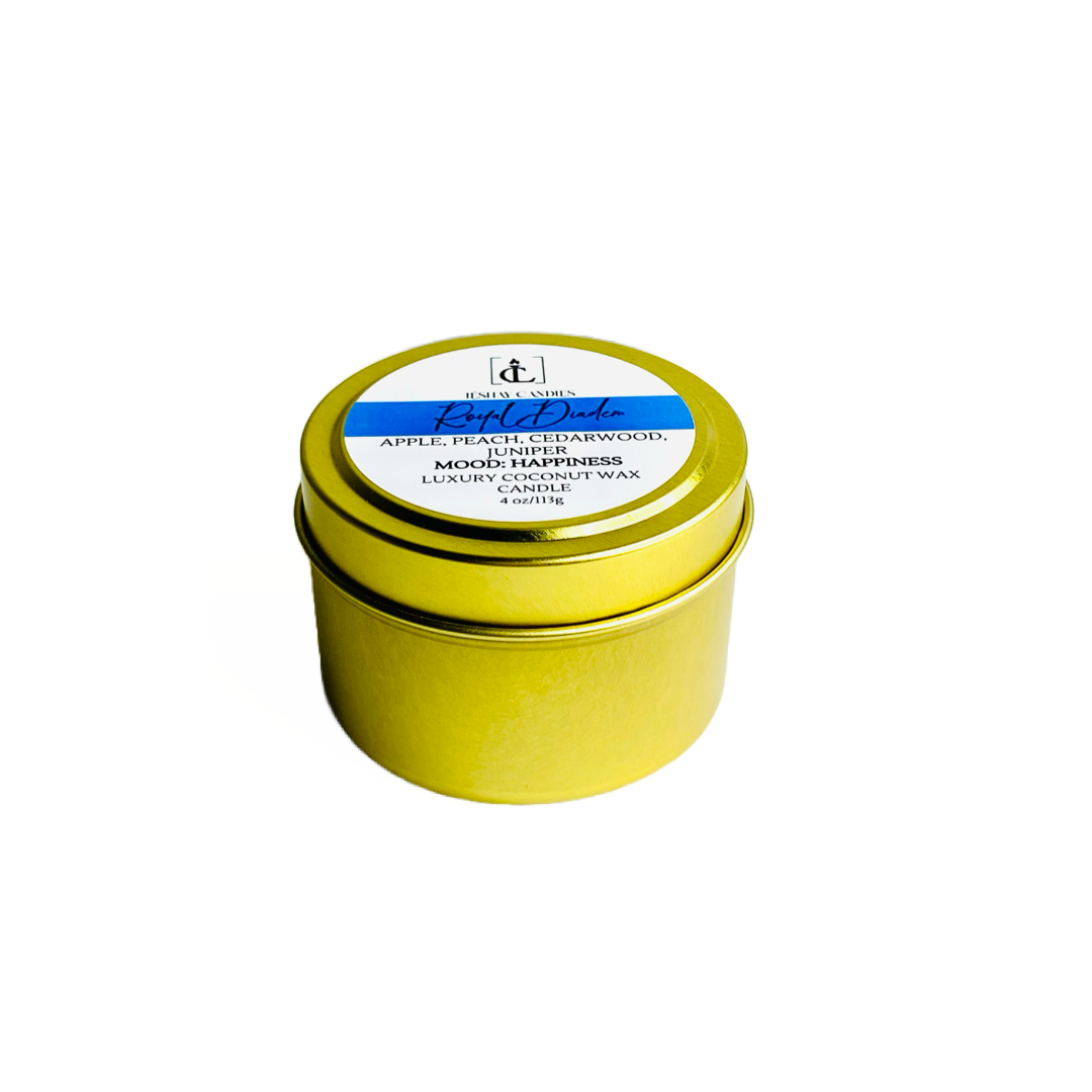 "ROYAL DIADEM" SMALL LUXURY TRAVEL TIN CANDLE