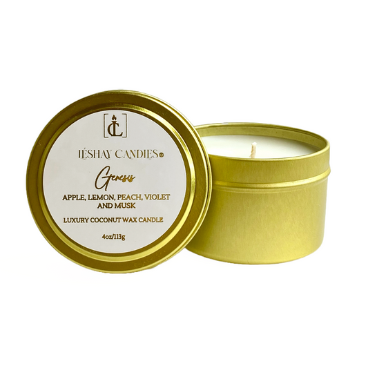 “GENESIS “ SMALL LUXURY TRAVEL TIN CANDLE