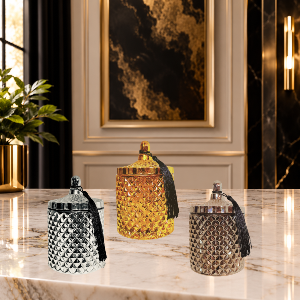 LUXURY DIAMOND JAR CHRISTIAN CANDLE BUNDLE