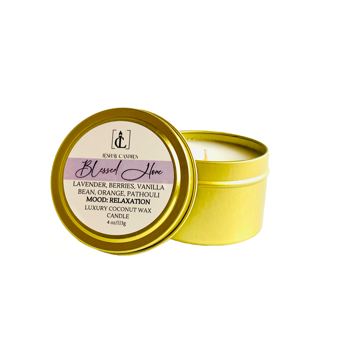 "BLESSED HOME" SMALL LUXURY TRAVEL TIN CANDLE