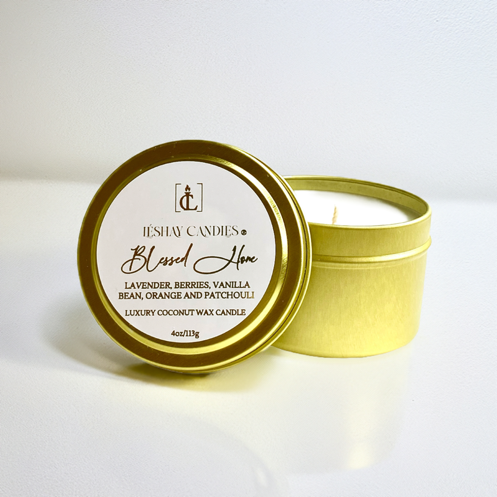 "BLESSED HOME" SMALL LUXURY TRAVEL TIN CANDLE