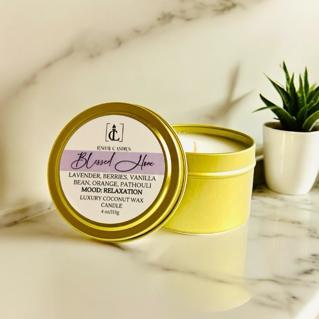 "BLESSED HOME" SMALL LUXURY TRAVEL TIN CANDLE