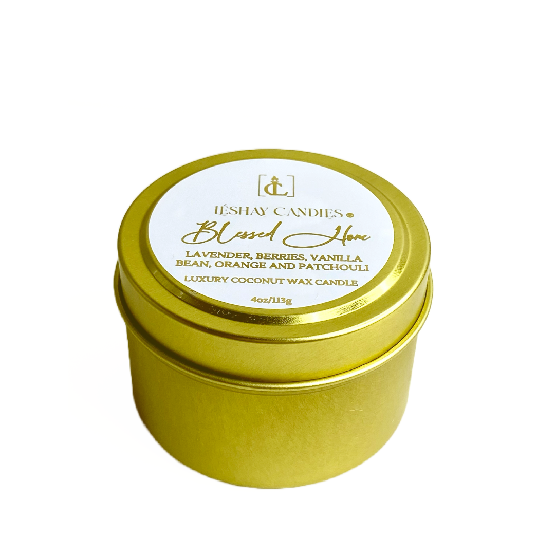 "BLESSED HOME" SMALL LUXURY TRAVEL TIN CANDLE