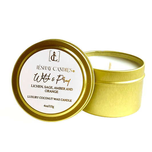 "WATCH & PRAY" SMALL LUXURY TRAVEL TIN CANDLE