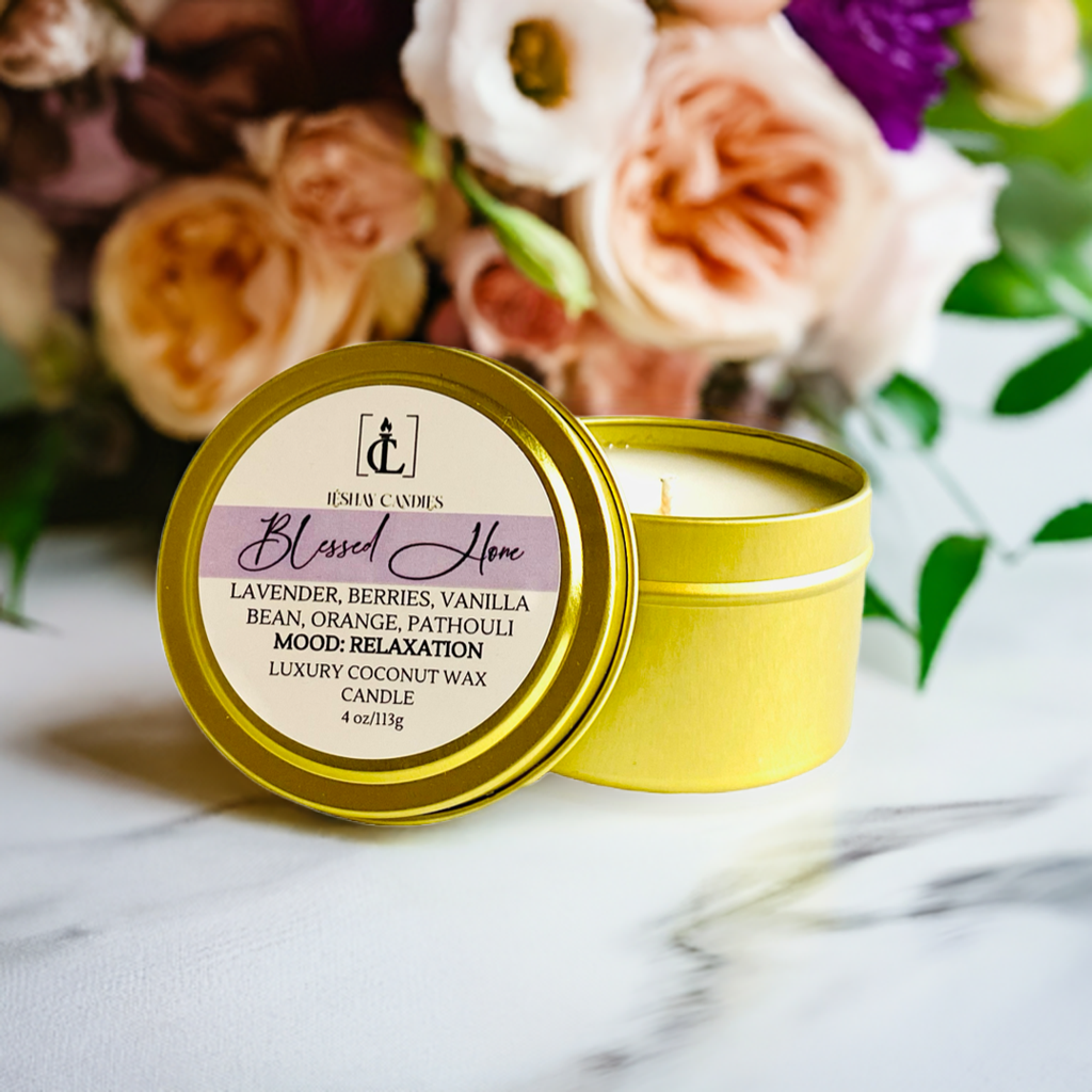 "BLESSED HOME" SMALL LUXURY TRAVEL TIN CANDLE