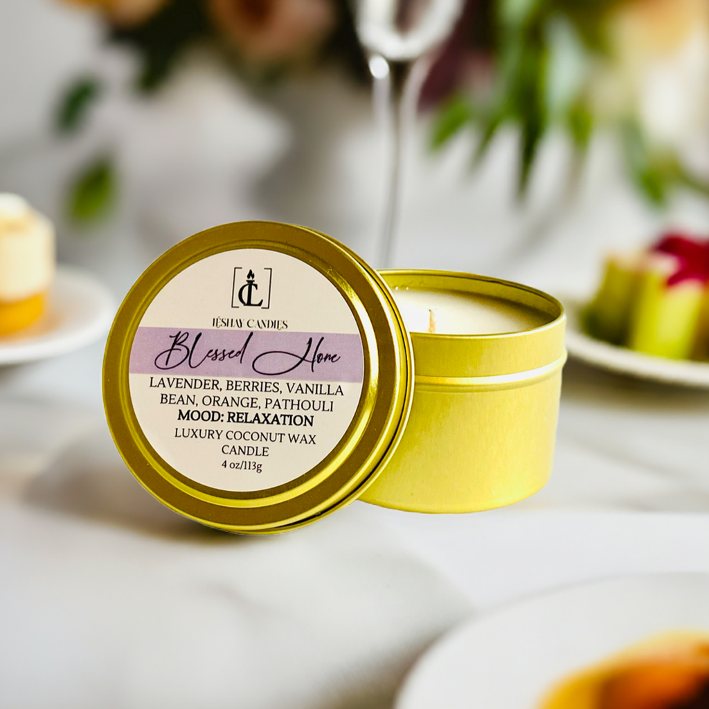"BLESSED HOME" SMALL LUXURY TRAVEL TIN CANDLE
