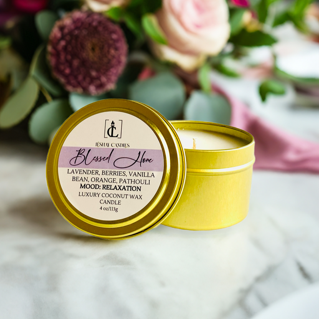 "BLESSED HOME" SMALL LUXURY TRAVEL TIN CANDLE