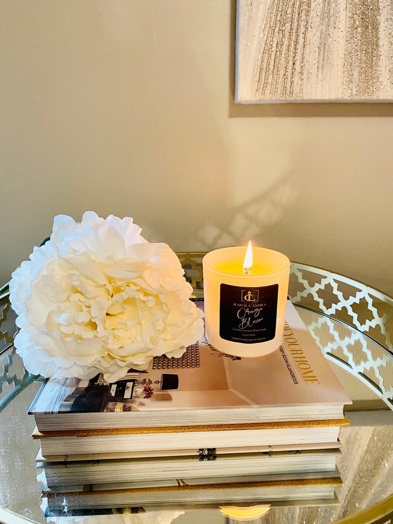 “ORANGE BLOSSOM” WHITE JAR LUXE CANDLE