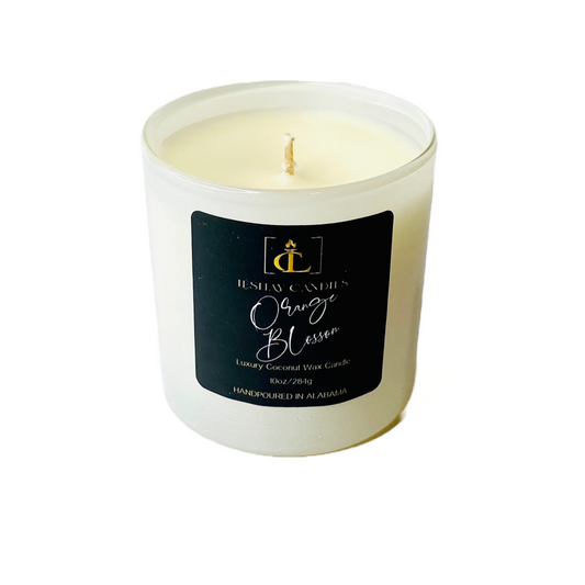 “ORANGE BLOSSOM” WHITE JAR LUXE CANDLE